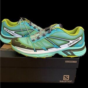 SALOMON Wings Pro 2 Blue Green Trail Hikers Women's Size 10